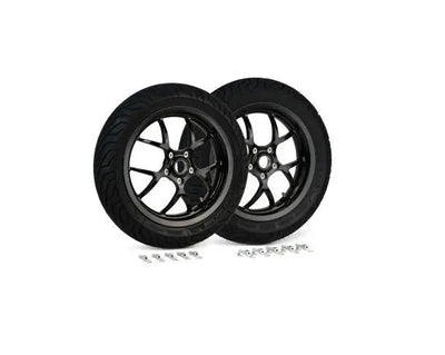 Complete Wheel Set (front+rear incl. mounting kit) BGM PRO SPORT 13-inch Gloss Black | MICHELIN City Grip 2 120+130/70-13 | Vespa GTS, GTS Super, GTV, Sei Giorni, GT 60, GT, GT L 125-300cc BGM  Falan Parts