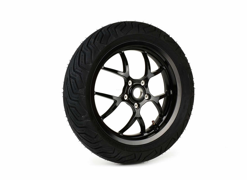 Complete Wheel Set (front+rear incl. mounting kit) BGM PRO SPORT 13-inch Gloss Black | MICHELIN City Grip 2 130+140/60-13 | Vespa GTS, GTS Super, GTV, Sei Giorni, GT 60, GT, GT L 125-300cc BGM  Falan Parts