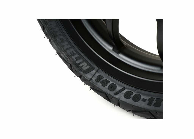 Complete Wheel Set (front+rear incl. mounting kit) BGM PRO SPORT 13-inch Matt Black | MICHELIN City Grip 2 130+140/60-13 | Vespa GTS, GTS Super, GTV, Sei Giorni, GT 60, GT, GT L 125-300cc BGM  Falan Parts