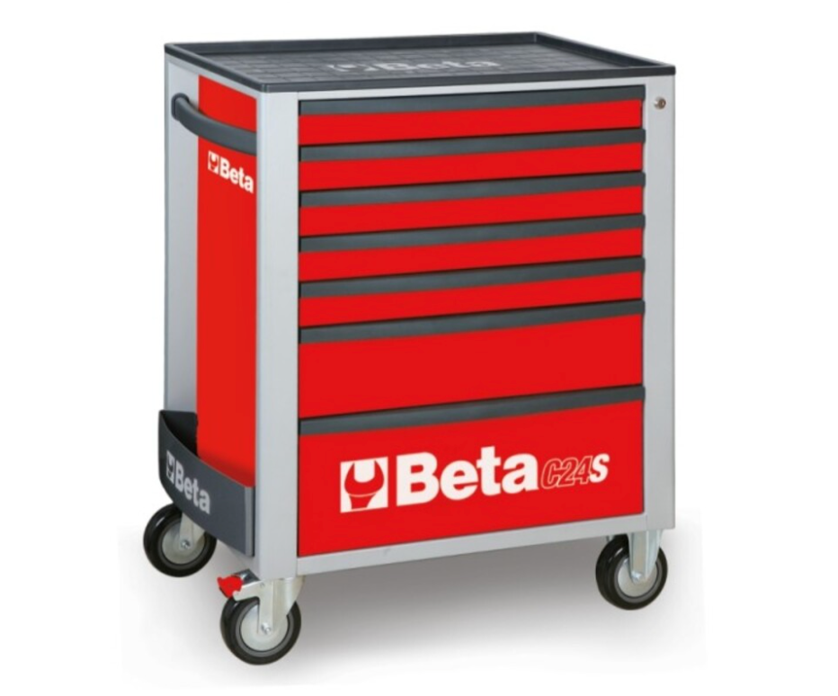 BETA C24S/7 Mobile Roller Cab 7 Drawers Red